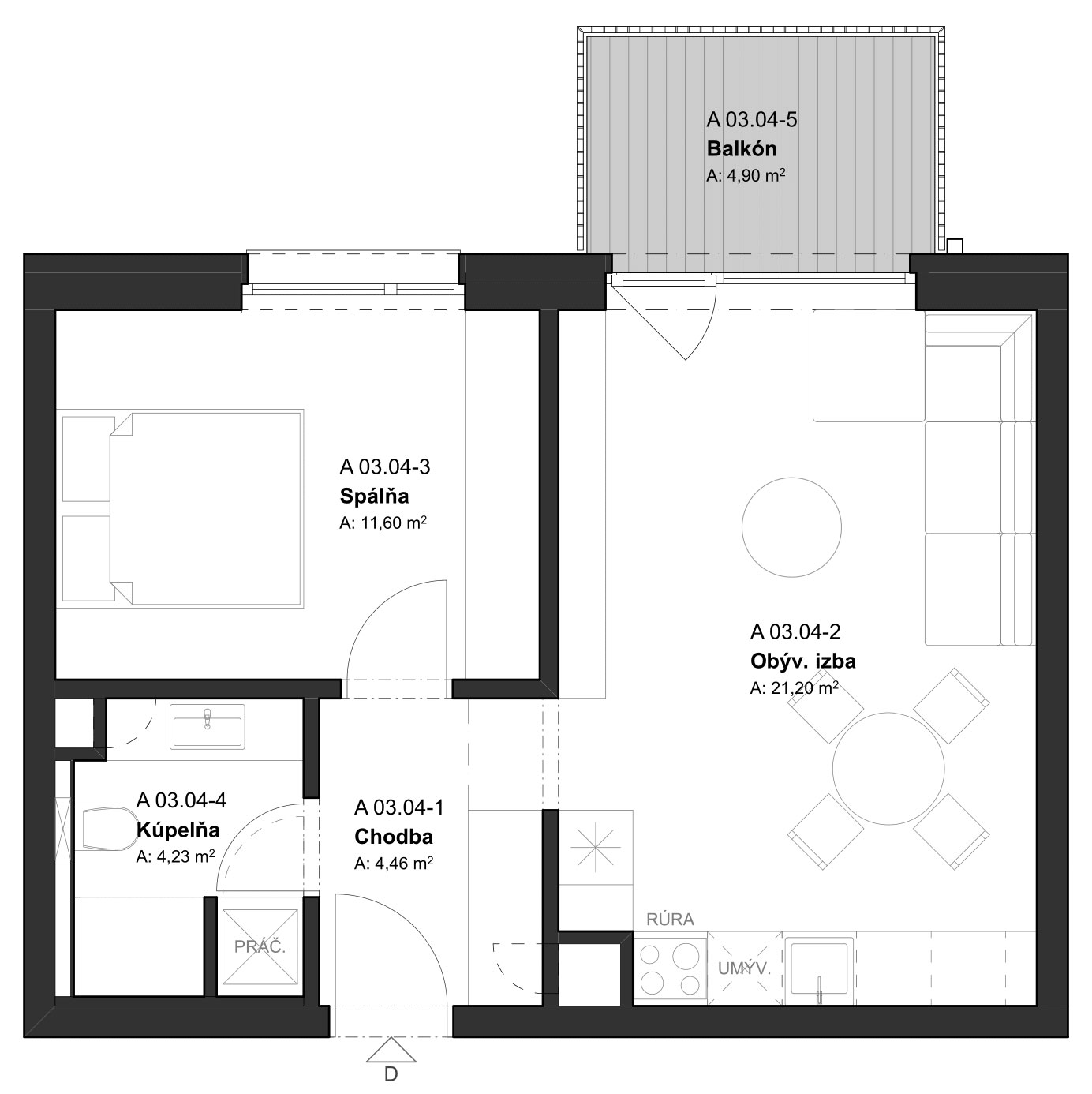 (BD1_03.04) 2-izbový apartmán v projekte KRÁSNE V KRÁSNE - Krásno nad Kysucou